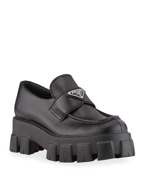 prada loafers tweedehands|Prada platform loafers.